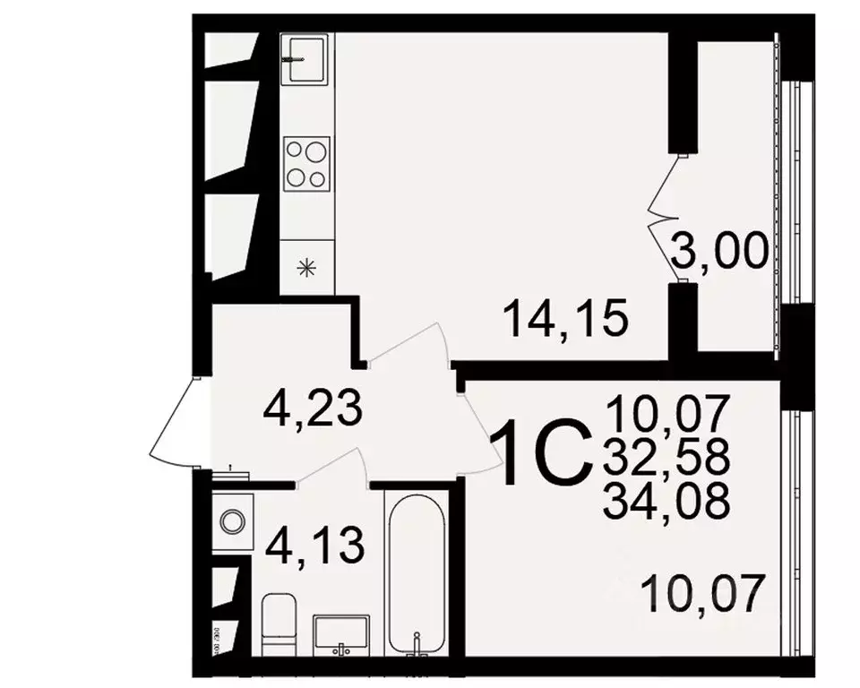 1-к кв. Тульская область, Тула пос. Горелки, Время жилой комплекс ... - Фото 1