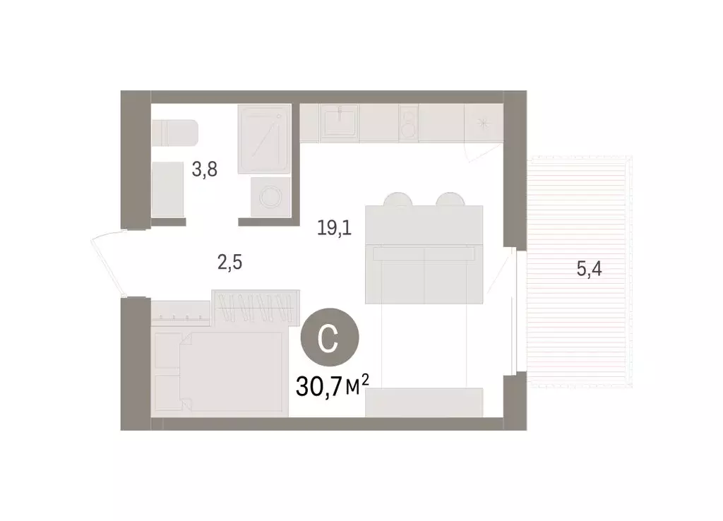 Квартира-студия: Новосибирский район, рабочий посёлок Краснообск, 3-й ... - Фото 2