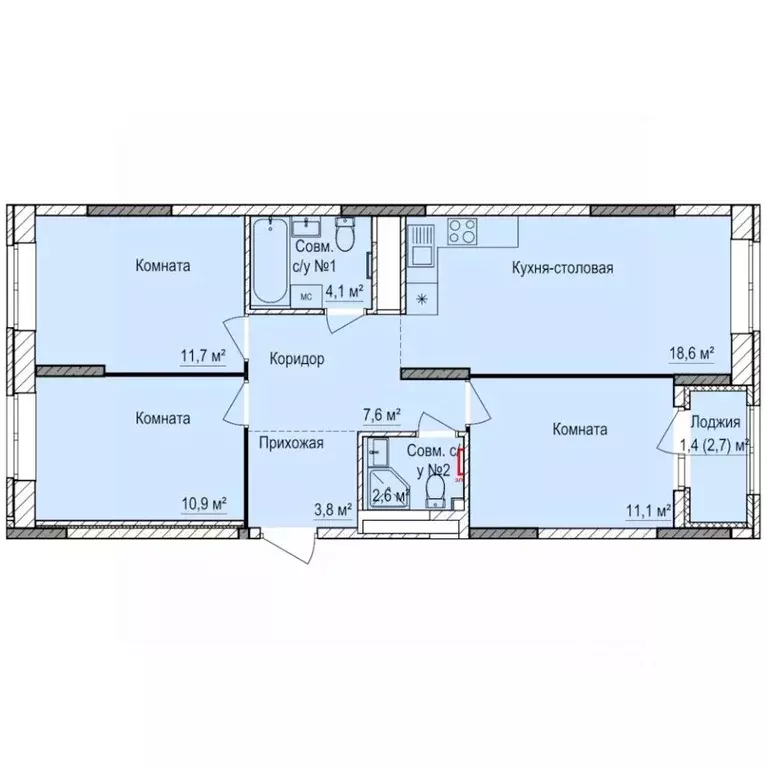 3-к кв. Удмуртия, Ижевск Буммаш жилрайон, Покровский жилой комплекс ... - Фото 1