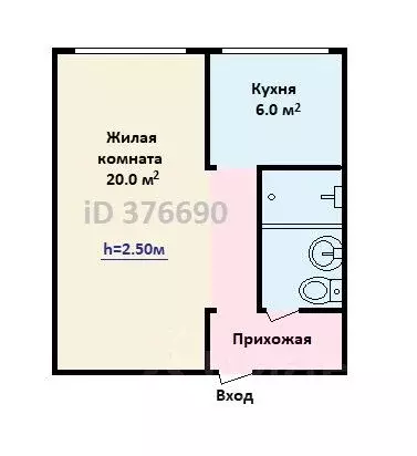 1-к кв. Москва Яузская ул., 6-8С5 (31.9 м) - Фото 2