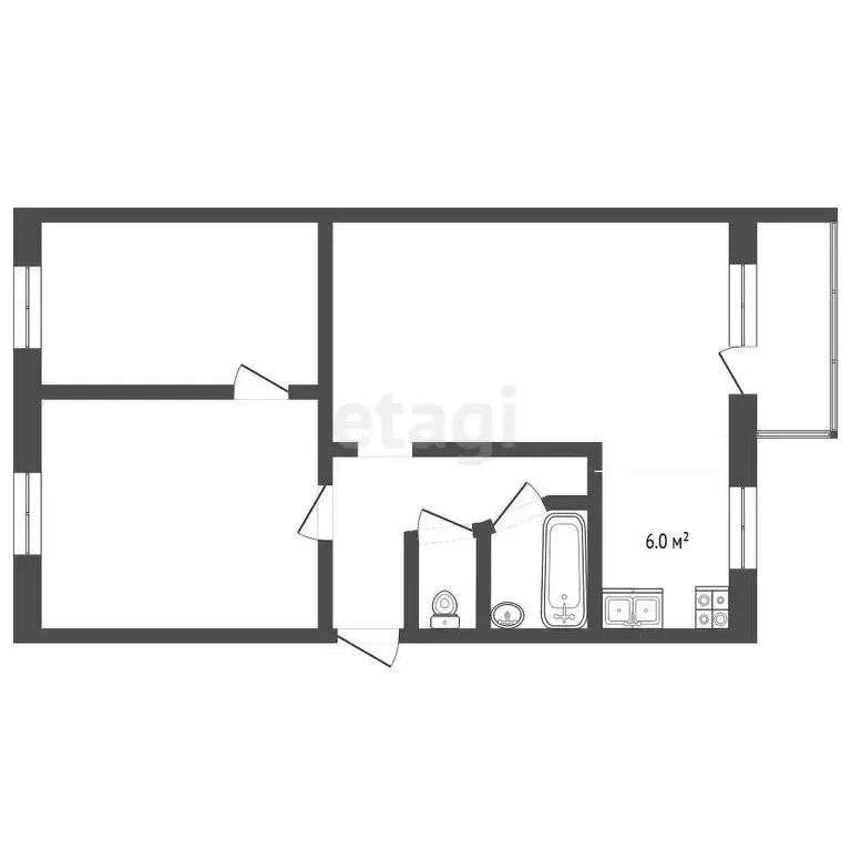 3-комнатная квартира: Клин, улица Карла Маркса, 51 (62.6 м) - Фото 0