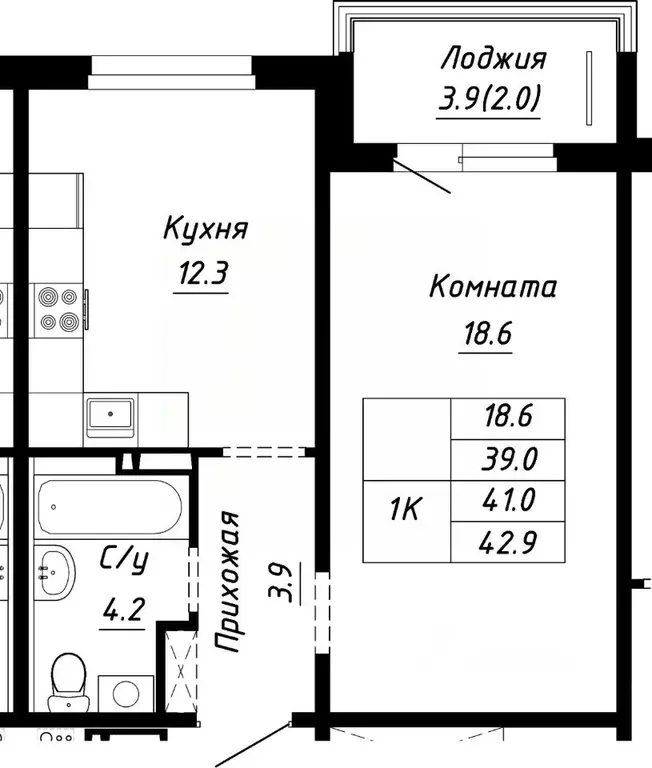 1-к кв. Алтайский край, Барнаул ул. Им. Анатолия Мельникова, 1 (41.0 ... - Фото 0