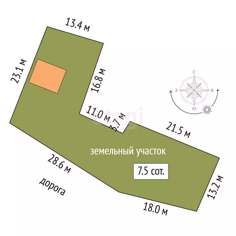 Участок в Туношна, Центральная улица (7 м) - Фото 1