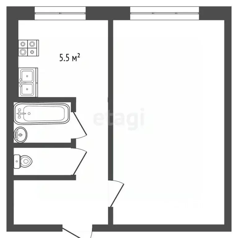 1-к кв. Кемеровская область, Кемерово просп. Химиков, 19А (30.3 м) - Фото 1