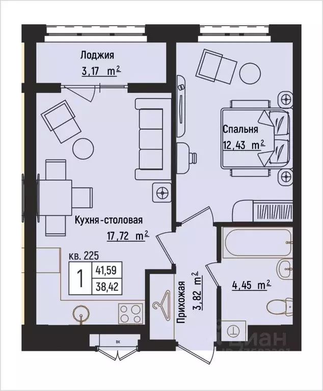 1-к кв. Нижегородская область, Нижний Новгород Литературная ул., 5 ... - Фото 1