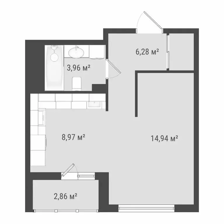 Квартира-студия: Ижевск, улица Е.М. Кунгурцева, 45к1 (36.9 м) - Фото 1