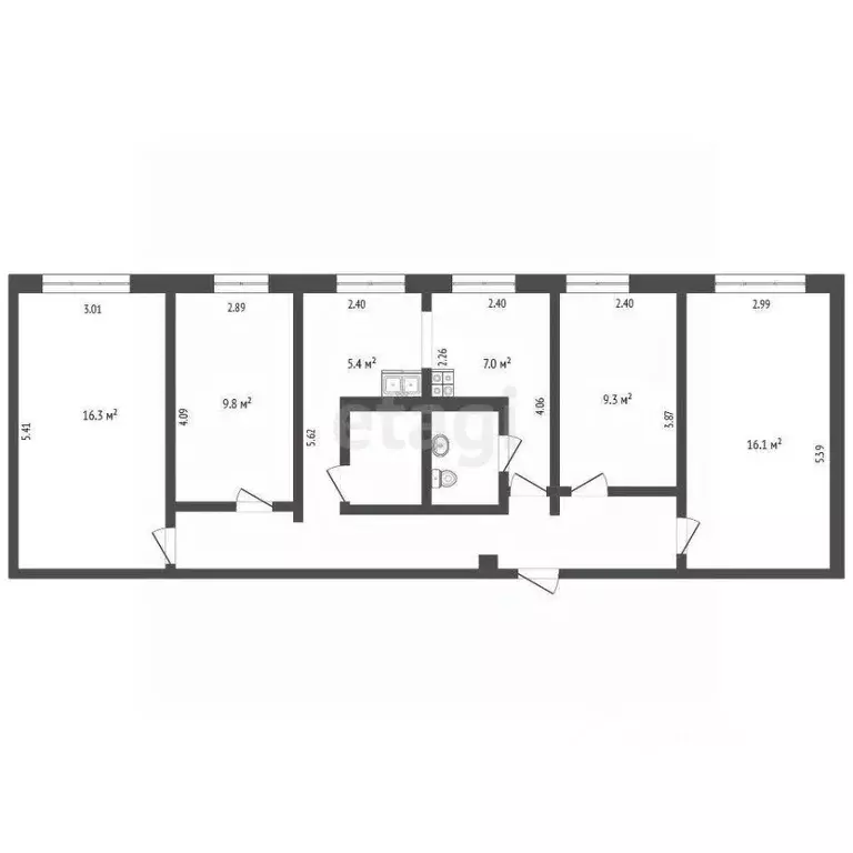 4-к кв. Челябинская область, Челябинск ул. Либкнехта, 36 (84.0 м) - Фото 0