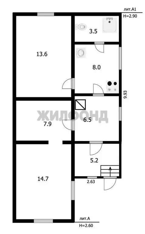 Дом в Новосибирск, 6-й Камышенский переулок (71.9 м) - Фото 1