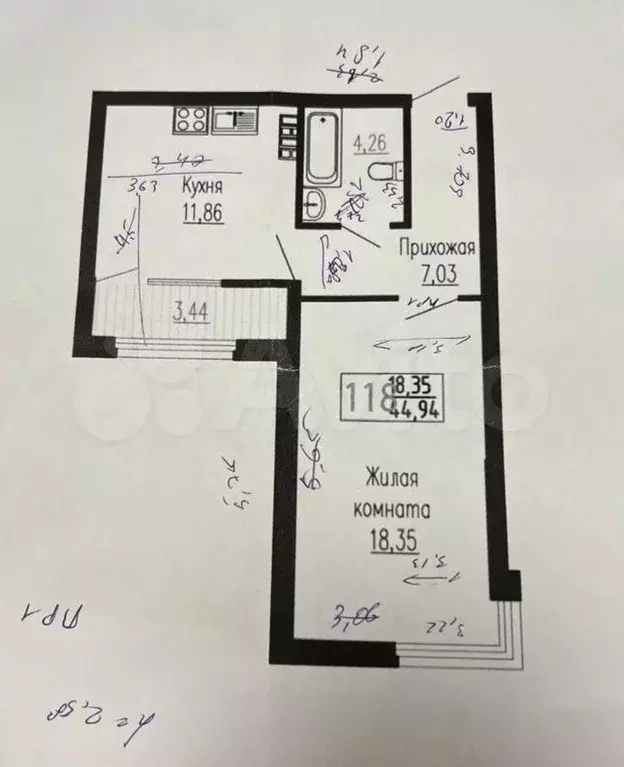 1-к. квартира, 44,9 м, 10/24 эт. - Фото 0