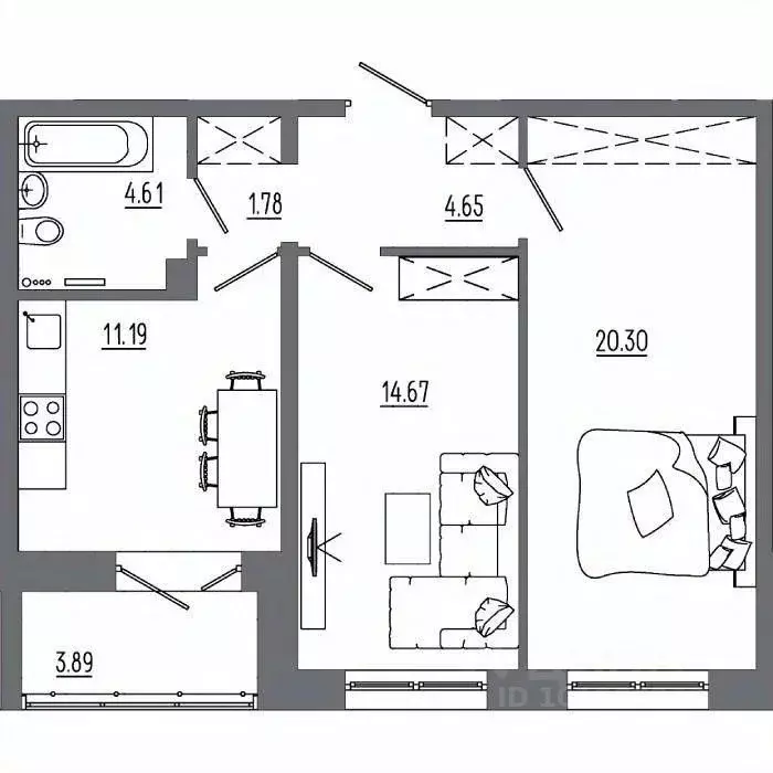 2-к кв. Иркутская область, Иркутск ИВАТУ городок, Авиатор жилой ... - Фото 1