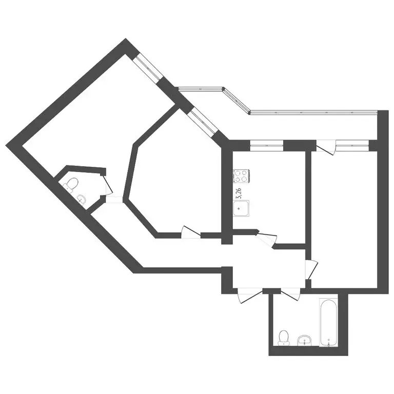 3-комнатная квартира: Тюмень, улица Николая Фёдорова, 6к1 (91.9 м) - Фото 1