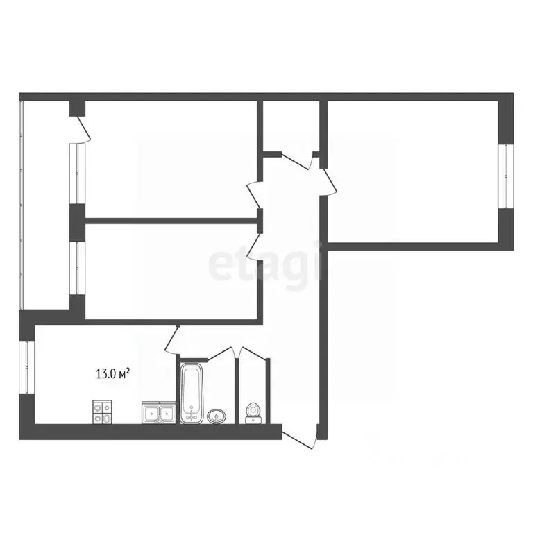 3-к кв. Ярославская область, Ярославль ул. 1-я Веткинская, 3 (83.1 м) - Фото 2