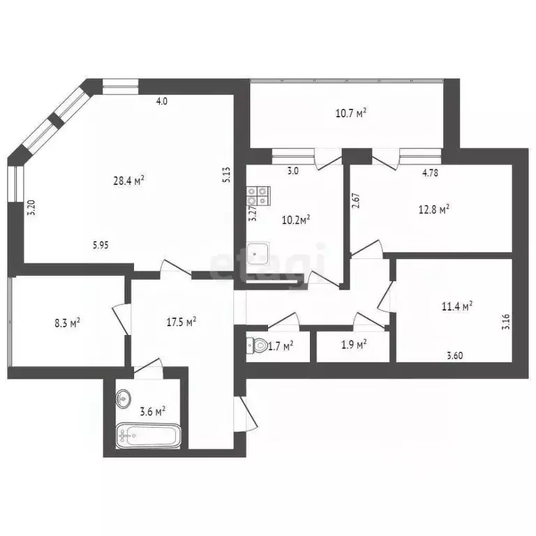 4-к кв. Севастополь просп. Героев Сталинграда, 51 (106.5 м) - Фото 1