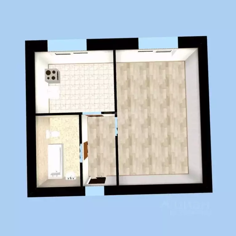 1-к кв. Башкортостан, Уфа Таллинская ул., 22 (33.0 м) - Фото 1