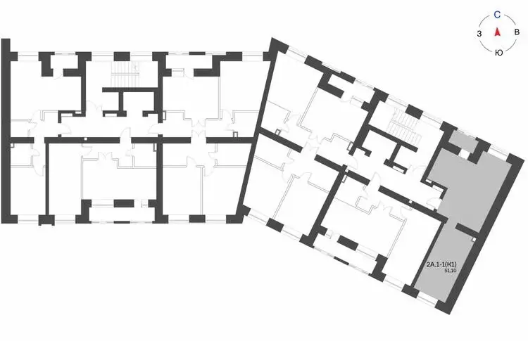 2-комнатная квартира: Нижнекамск, 15-й микрорайон, ЖК Калина (51.1 м) - Фото 1
