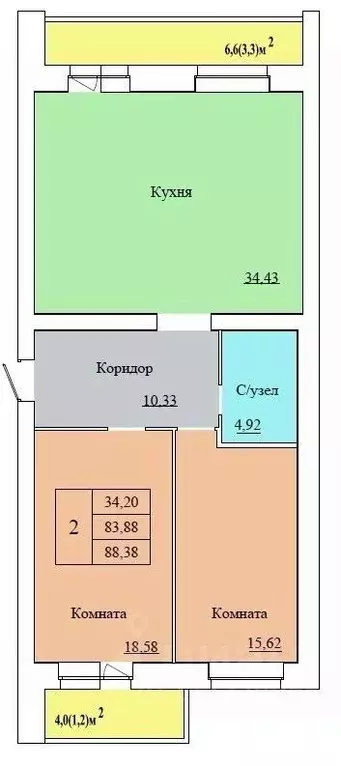 2-к кв. Ярославская область, Ярославль ул. Белинского, 17А (88.38 м) - Фото 0