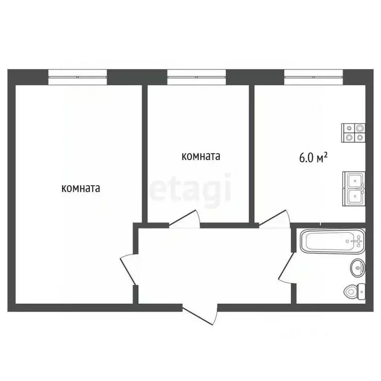 2-к кв. Свердловская область, Ревда ул. Карла Либкнехта, 62 (37.8 м) - Фото 2