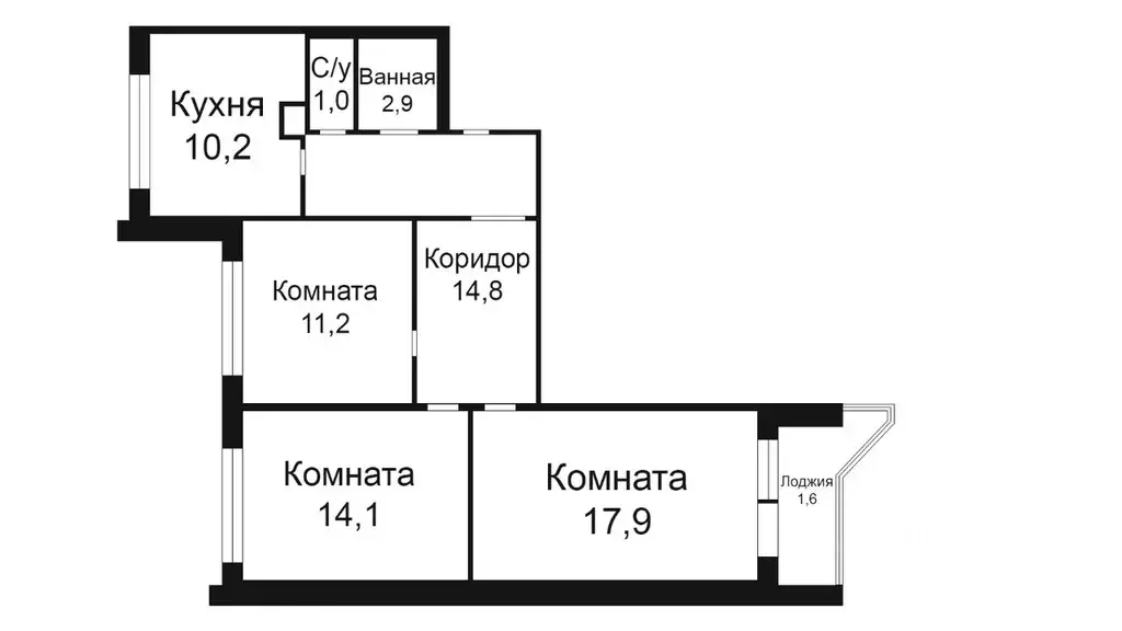 3-к кв. Московская область, Химки Молодежная ул., 3 (74.0 м) - Фото 1