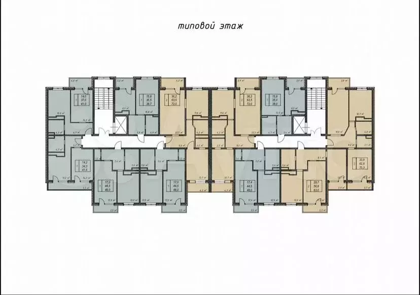 1-к. квартира, 48м, 3/9эт. - Фото 1