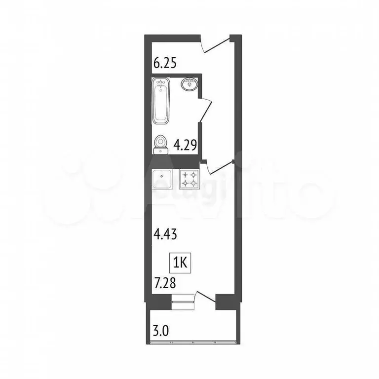 Квартира-студия, 22 м, 14/25 эт. - Фото 0