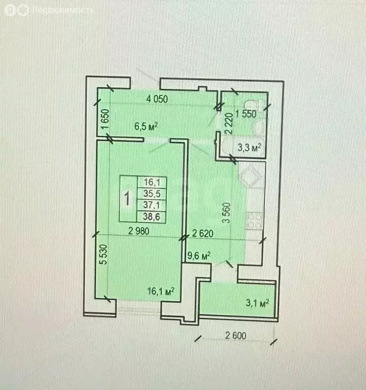 1-комнатная квартира: Энгельс, Новобазарная улица, 1 (38.6 м) - Фото 0