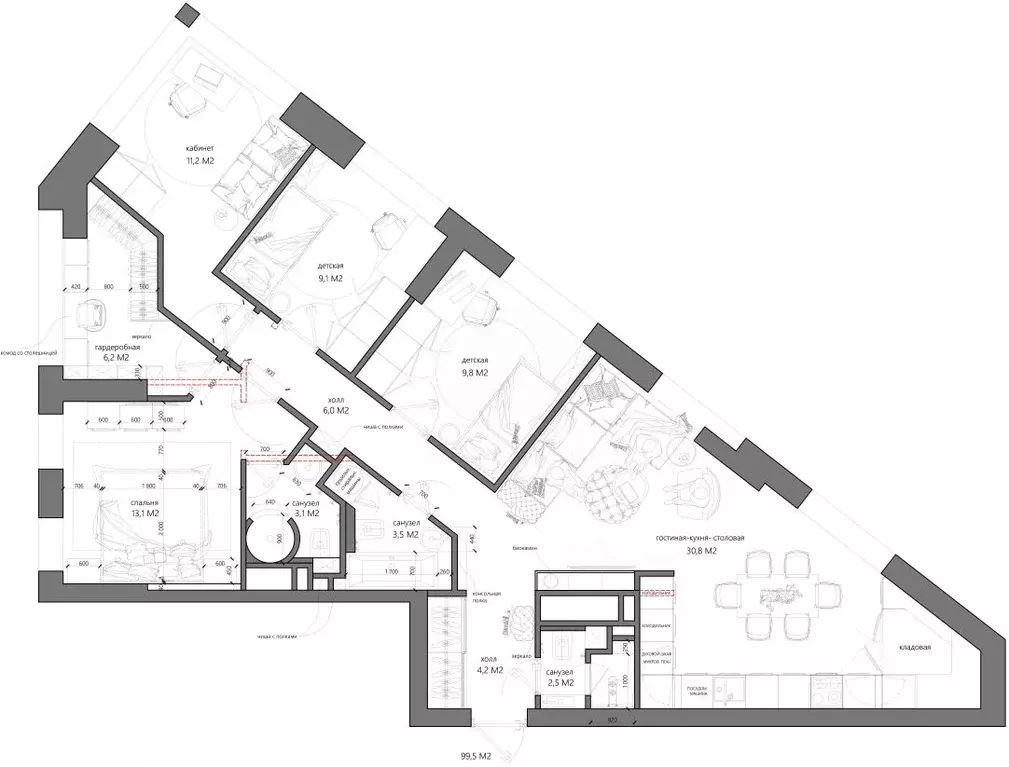 4-к кв. Москва Шмитовский проезд, 39к8 (100.0 м) - Фото 2