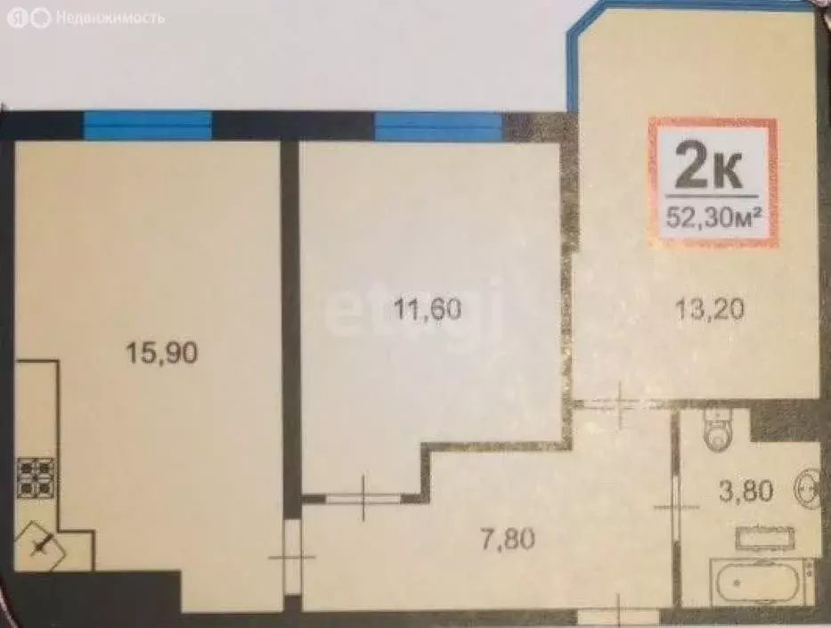 2-комнатная квартира: Анапа, Анапское шоссе, 32к4 (52.3 м) - Фото 0