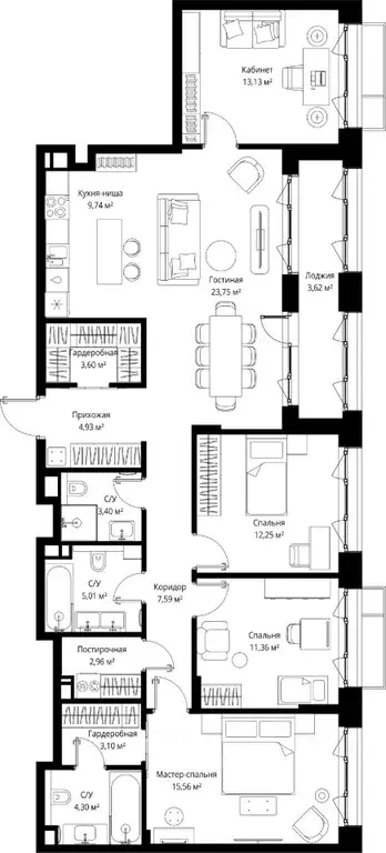 4-к кв. Московская область, Одинцовский городской округ, д. Ликино, ЖК ... - Фото 2