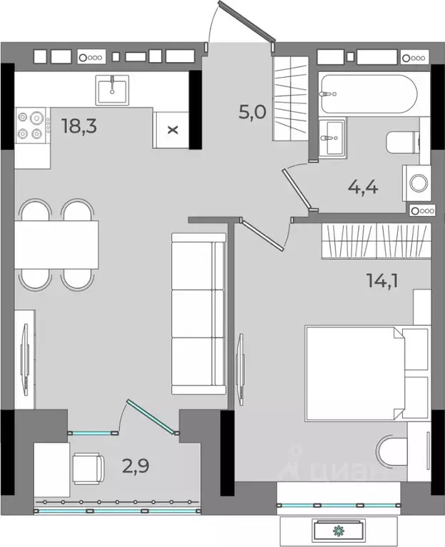 1-к кв. Удмуртия, Ижевск Северо-Западный жилрайон, 2-й мкр, Новый ... - Фото 1