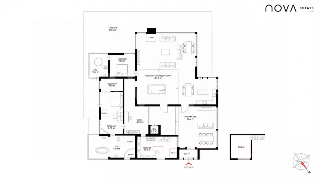 Дом в Ленинградская область, Приозерский район, Громовское с/пос, пос. ... - Фото 2