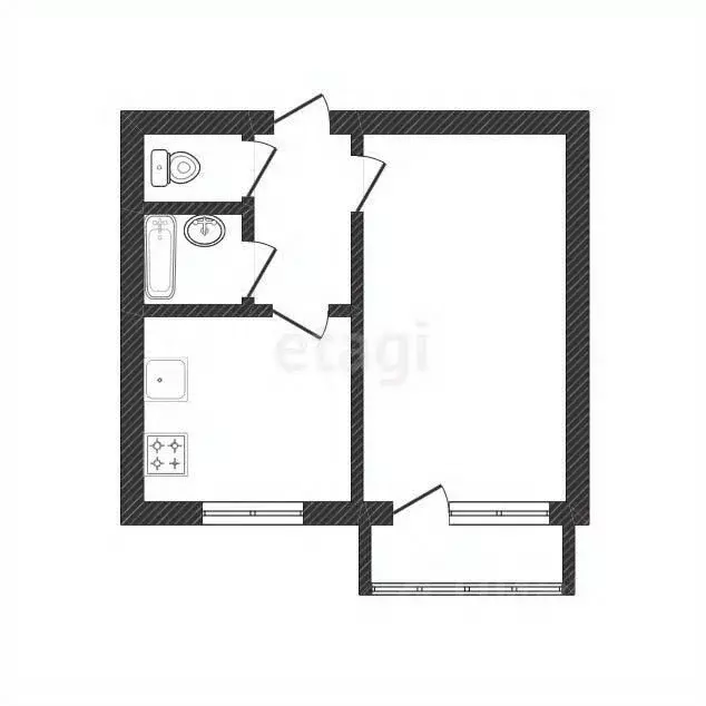 1-к кв. Белгородская область, Белгород ул. Губкина, 21 (35.3 м) - Фото 2