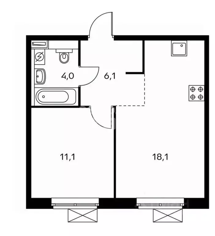 2-к кв. Москва ул. Большое Понизовье, 3 (39.0 м) - Фото 2
