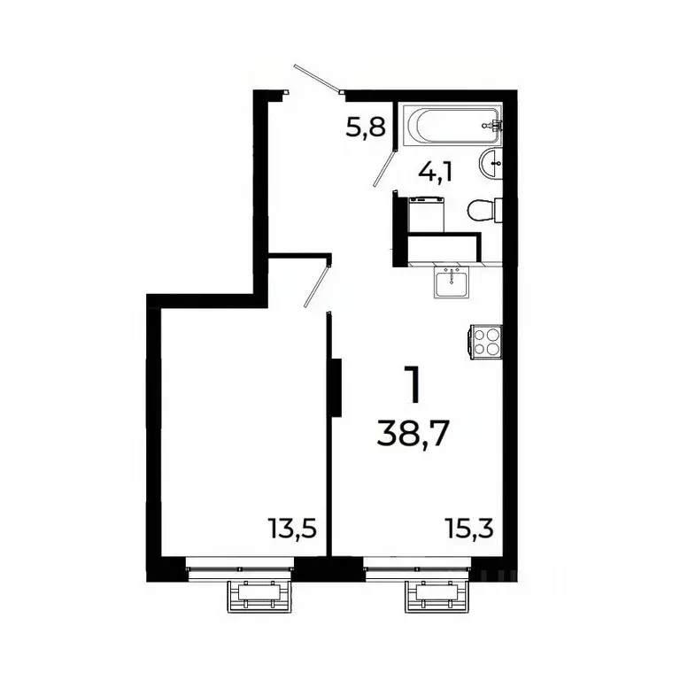 1-к кв. Нижегородская область, Нижний Новгород ул. Коперника, 15 (38.7 ... - Фото 0