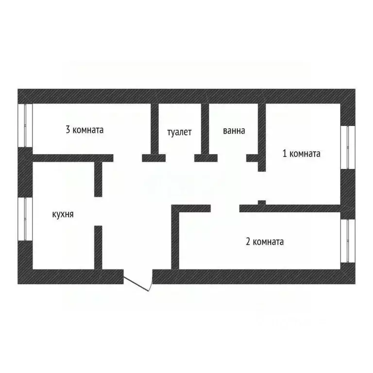 3-к кв. Псковская область, Остров ул. Калинина, 76 (67.3 м) - Фото 2