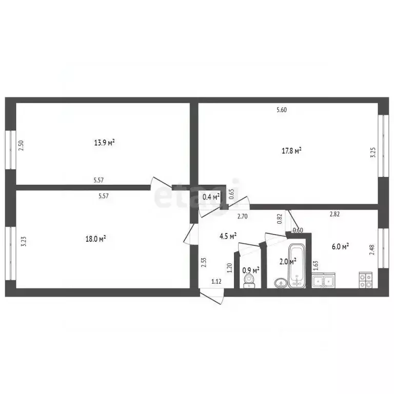 3-к кв. Крым, Феодосия бул. Старшинова, 12 (63.5 м) - Фото 2