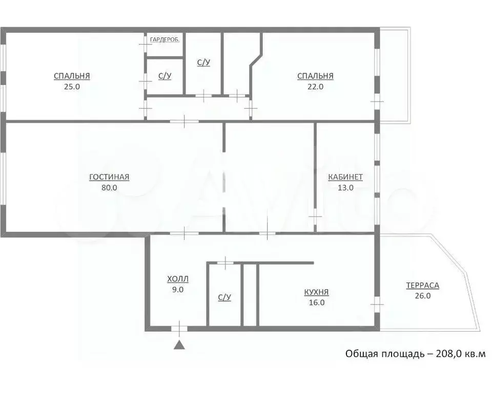 4-к. квартира, 245 м, 2/9 эт. - Фото 0