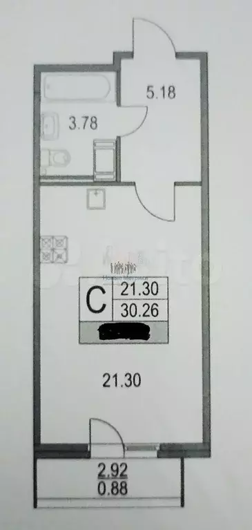 Квартира-студия, 30 м, 9/25 эт. - Фото 0