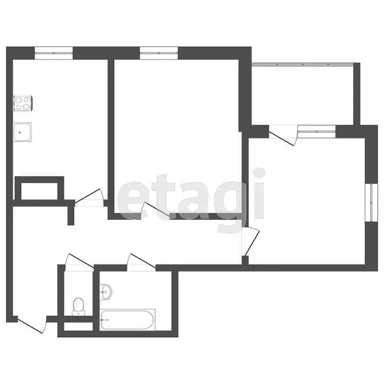 2-комнатная квартира: Тюмень, улица Мельникайте, 2к3 (58.6 м) - Фото 1