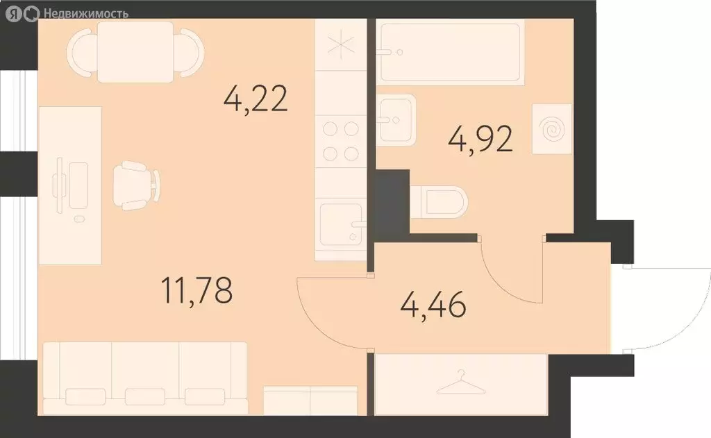 Квартира-студия: Екатеринбург, улица Академика Ландау, 41 (25.38 м) - Фото 0