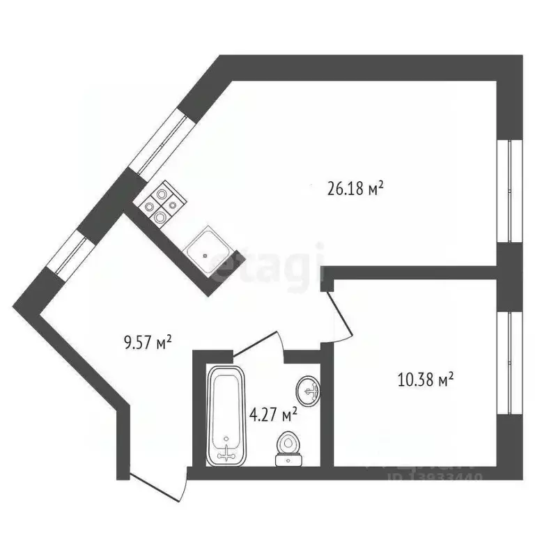 1-к кв. Тюменская область, Тюмень Ставропольская ул., 160/1 (50.4 м) - Фото 1