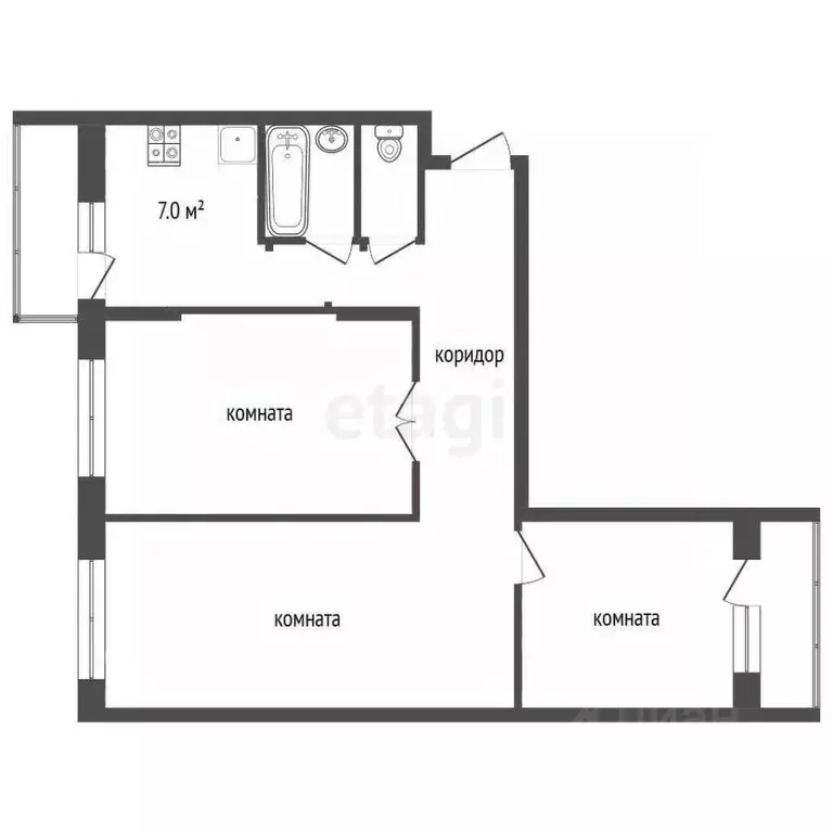 3-к кв. Свердловская область, Екатеринбург ул. Ильича, 42 (59.9 м) - Фото 2