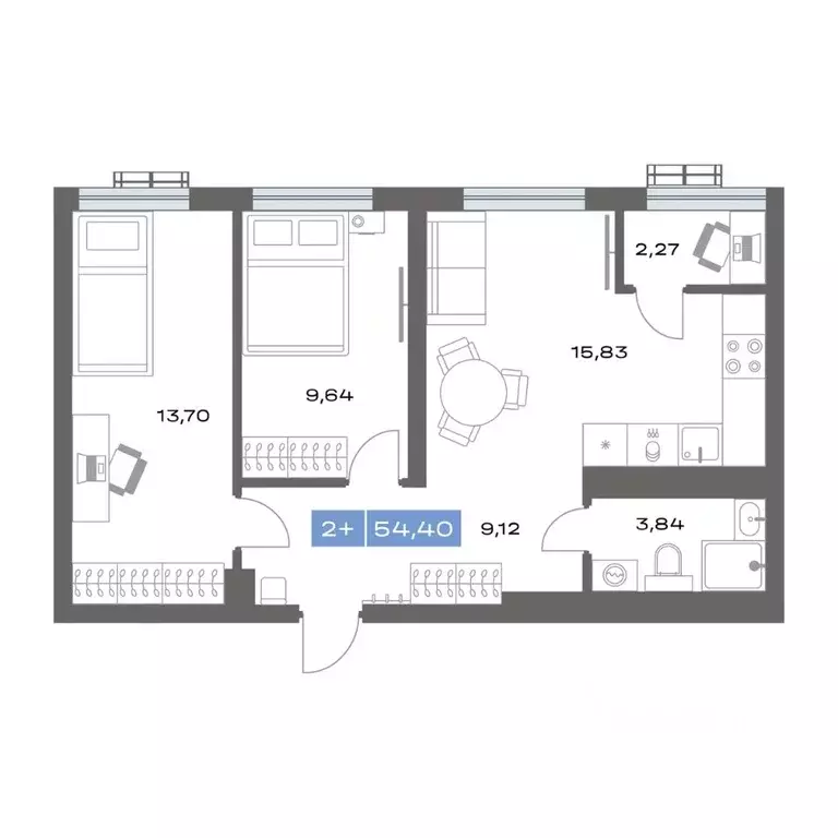 2-к кв. Тюменская область, Тобольск Зона ВУЗов тер., Ритм жилой ... - Фото 1