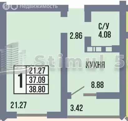 1-комнатная квартира: Оренбург, микрорайон Маршала Рокоссовского ... - Фото 0