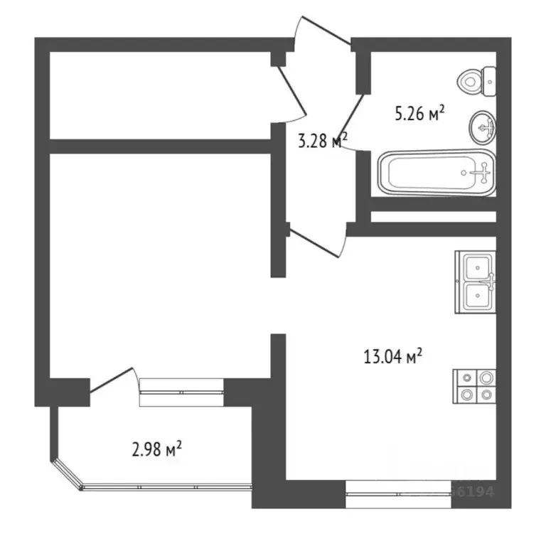 1-к кв. Тюменская область, Тюменский муниципальный округ, д. Патрушева ... - Фото 2