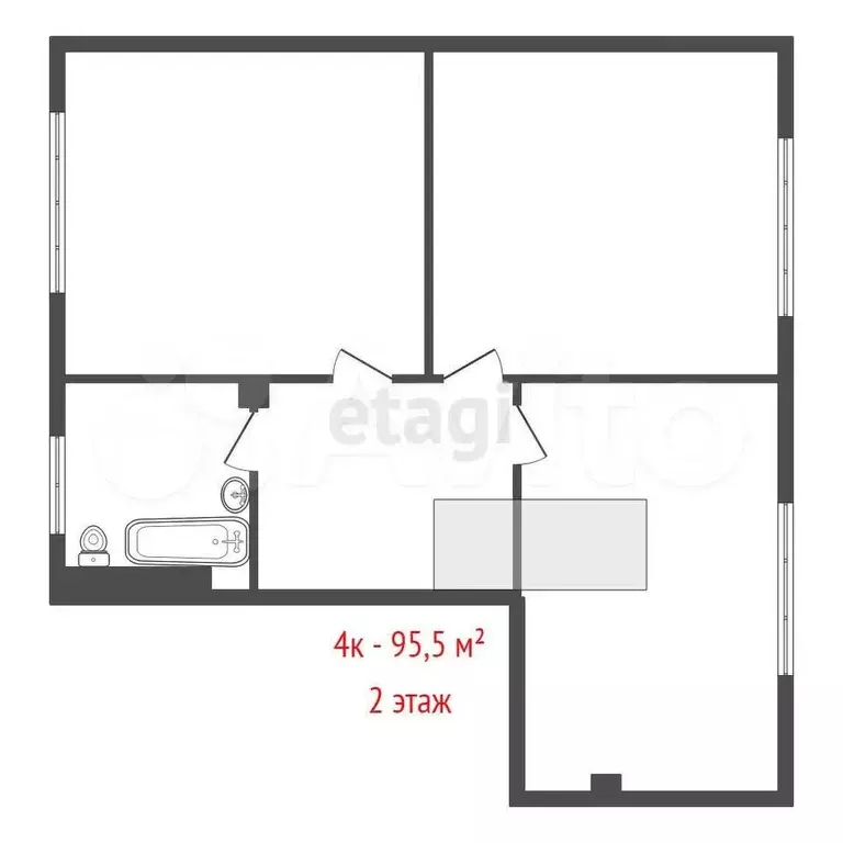 4-к. квартира, 95,5 м, 1/6 эт. - Фото 1