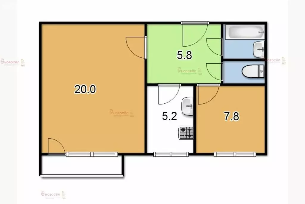 2-комнатная квартира: Екатеринбург, улица Крауля, 84 (43 м) - Фото 0