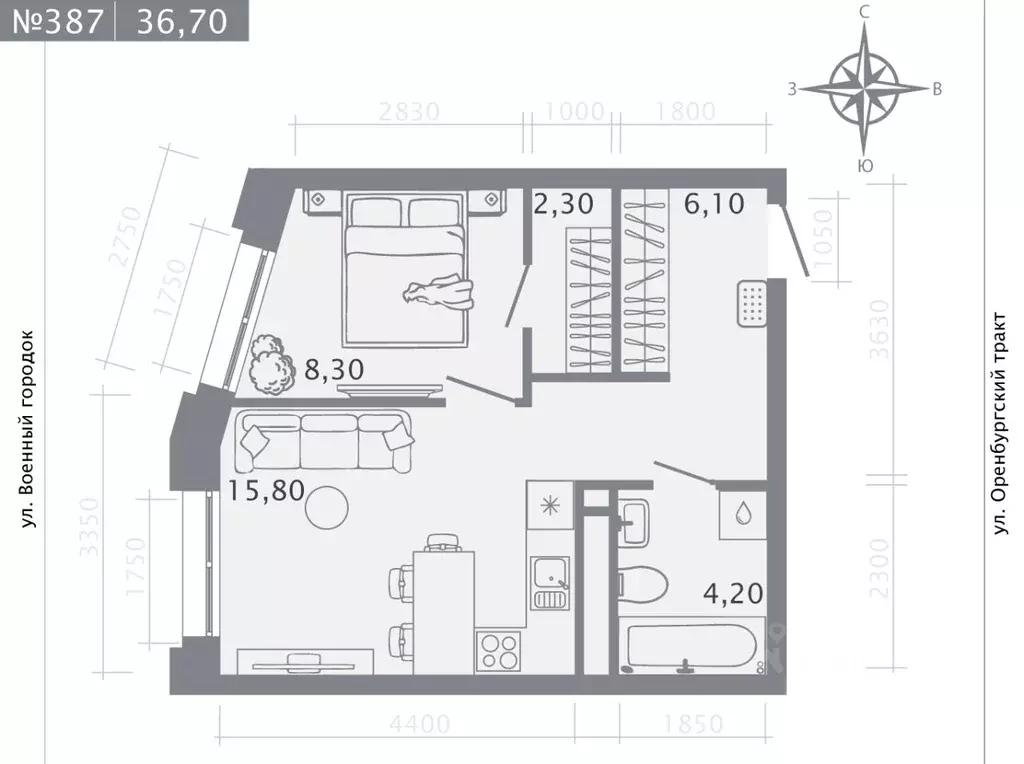 1-к кв. Татарстан, Казань Первомайский жилмассив, Оригана жилой ... - Фото 1