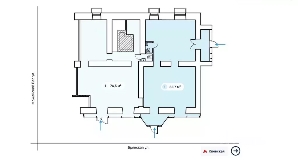 Торговая площадь в Москва Брянская ул., 12 (77 м) - Фото 2