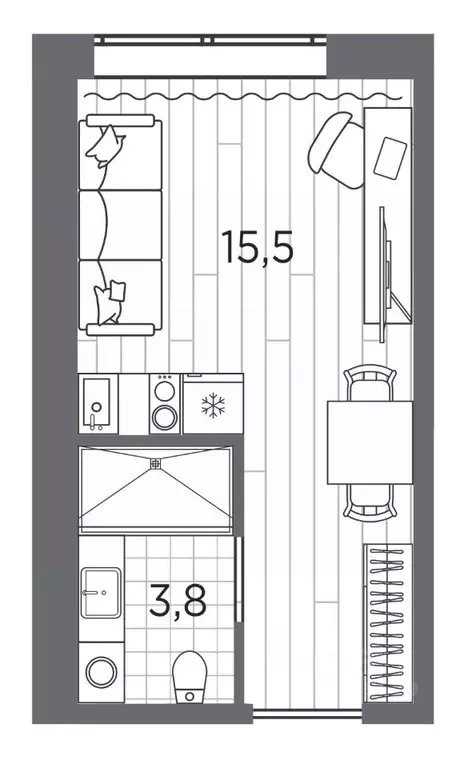 Студия Санкт-Петербург просп. Стачек, 62Е (19.3 м) - Фото 0