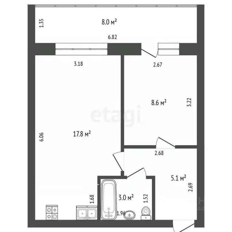 1-к кв. Тюменская область, Тюмень Мелиораторов мкр, ул. Голышева, 5 ... - Фото 2